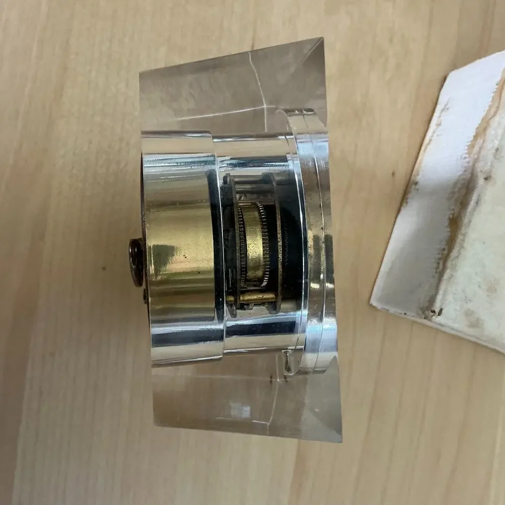 Vintage Seth Thomas Solitaire No 0787 Lucite Alarm Clock w Box As Is Not Wrkng